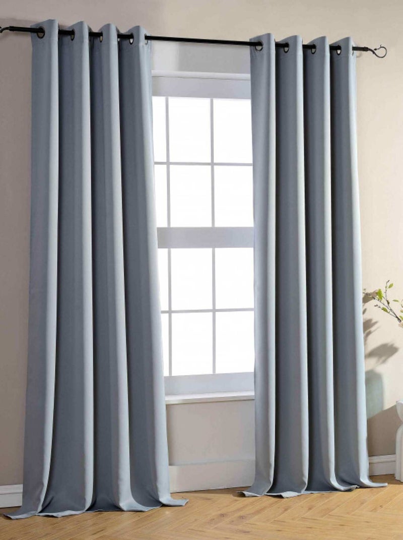 Univers Decor - Rideau Occultant 140 X 260 Cm - 3 Panneaux Gris clair - Kiabi