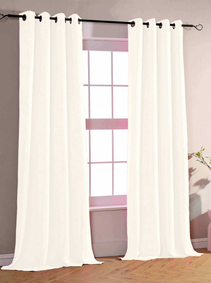 Univers Decor - Rideau Occultant 140 X 260 Cm - 4 Panneaux Blanc - Kiabi