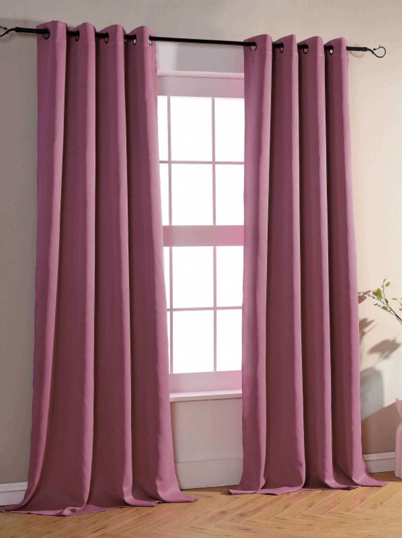 Univers Decor - Rideau Occultant 140 X 260 Cm - 4 Panneaux Rose pâle - Kiabi
