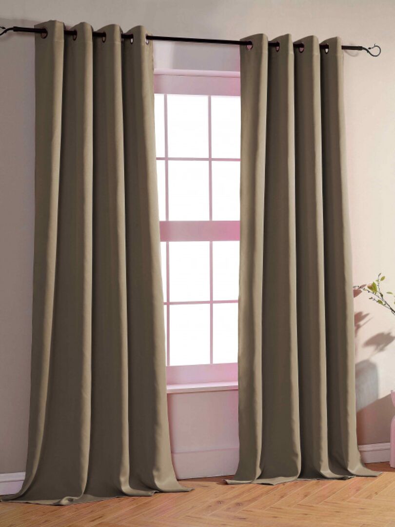 Rideau occultant ignifugé Non Feu M1 - Rose poudré - 140x260 cm - Polyester | Leroy Merlin