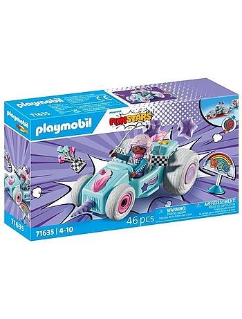 Univers miniature - Jeune fille licorne et kart Funstars 46 pièces - PLAYMOBIL