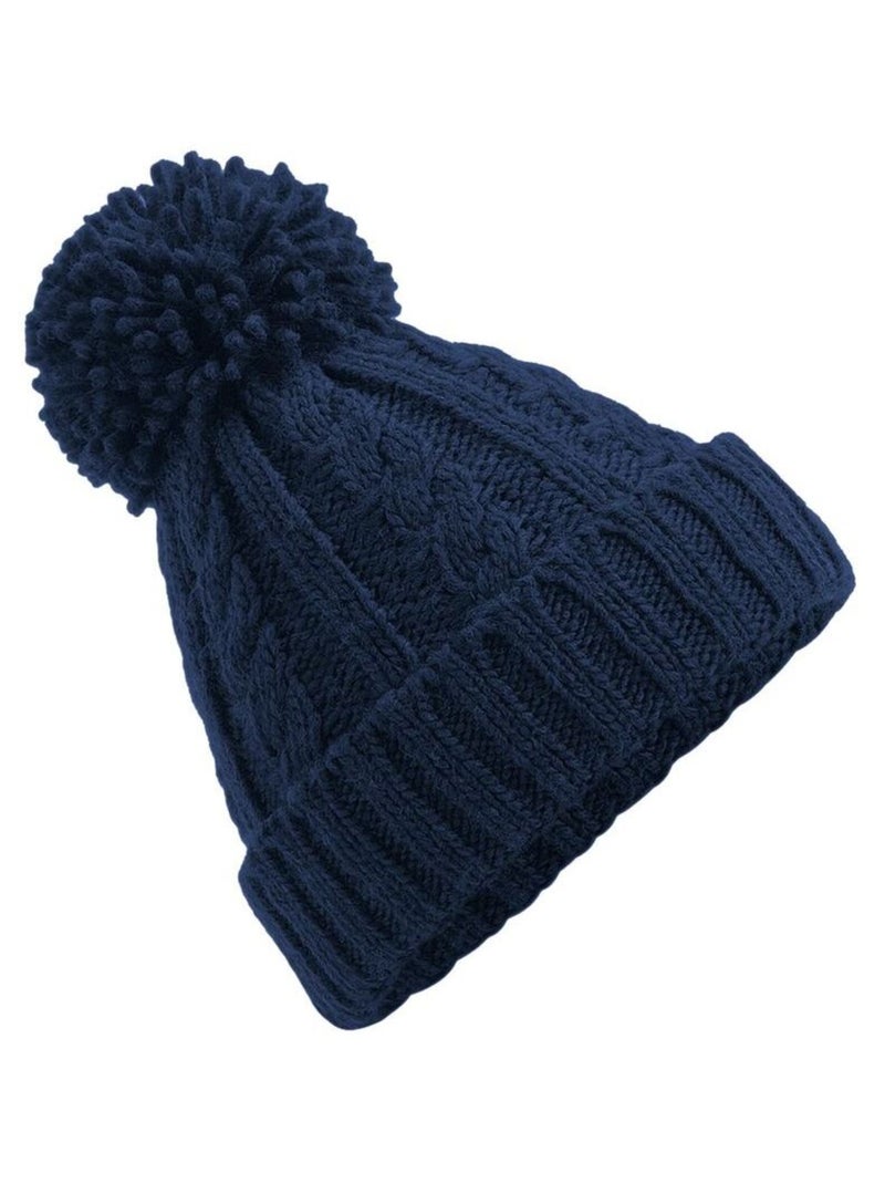 Unsiex adultes bonnet en tricot torsadé mélangé - beechfield Bleu marine - Kiabi