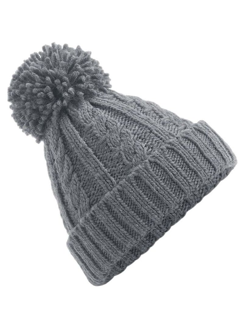 Unsiex adultes bonnet en tricot torsadé mélangé - beechfield Gris - Kiabi