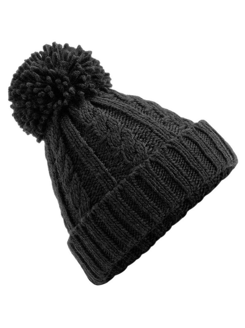 Unsiex adultes bonnet en tricot torsadé mélangé - beechfield Noir - Kiabi