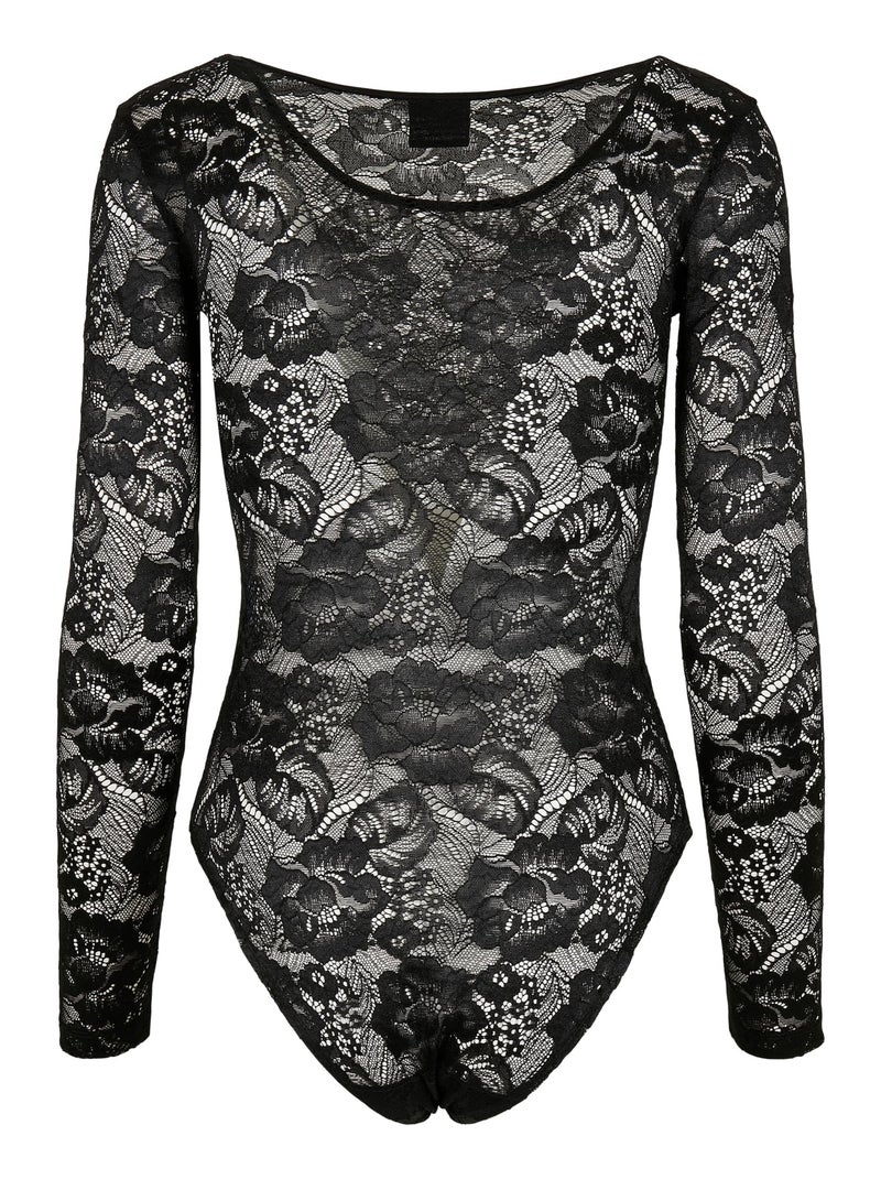 Urban Classics - Body manches longues motif/style Lacets Noir - Kiabi