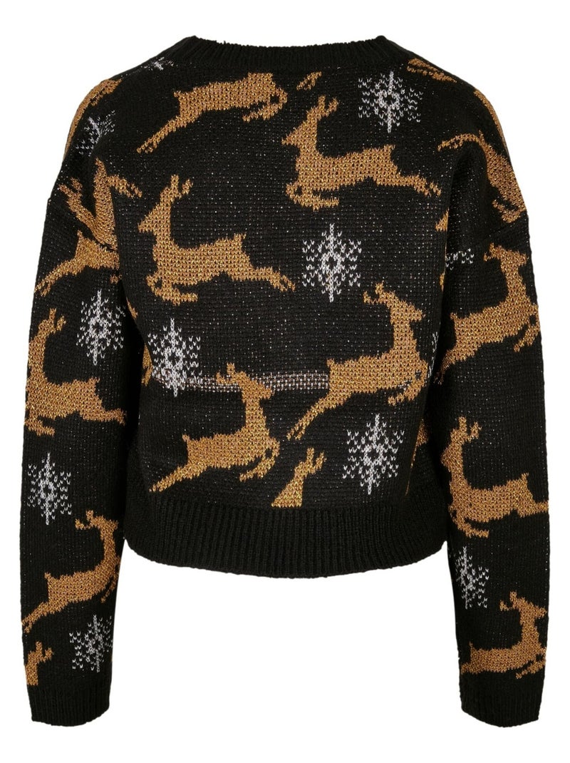 Urban Classics - Cardigan manches longues Noël Noir Doré - Kiabi