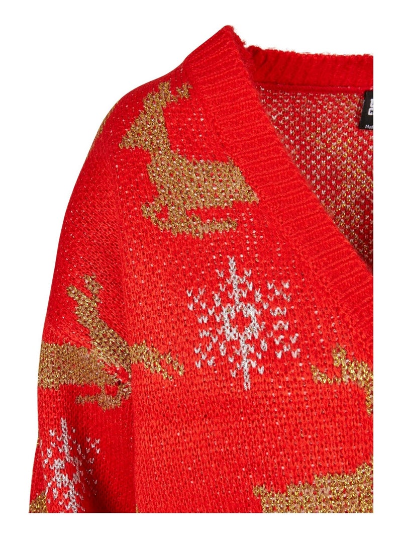 Urban Classics - Cardigan manches longues Noël Rouge - Kiabi
