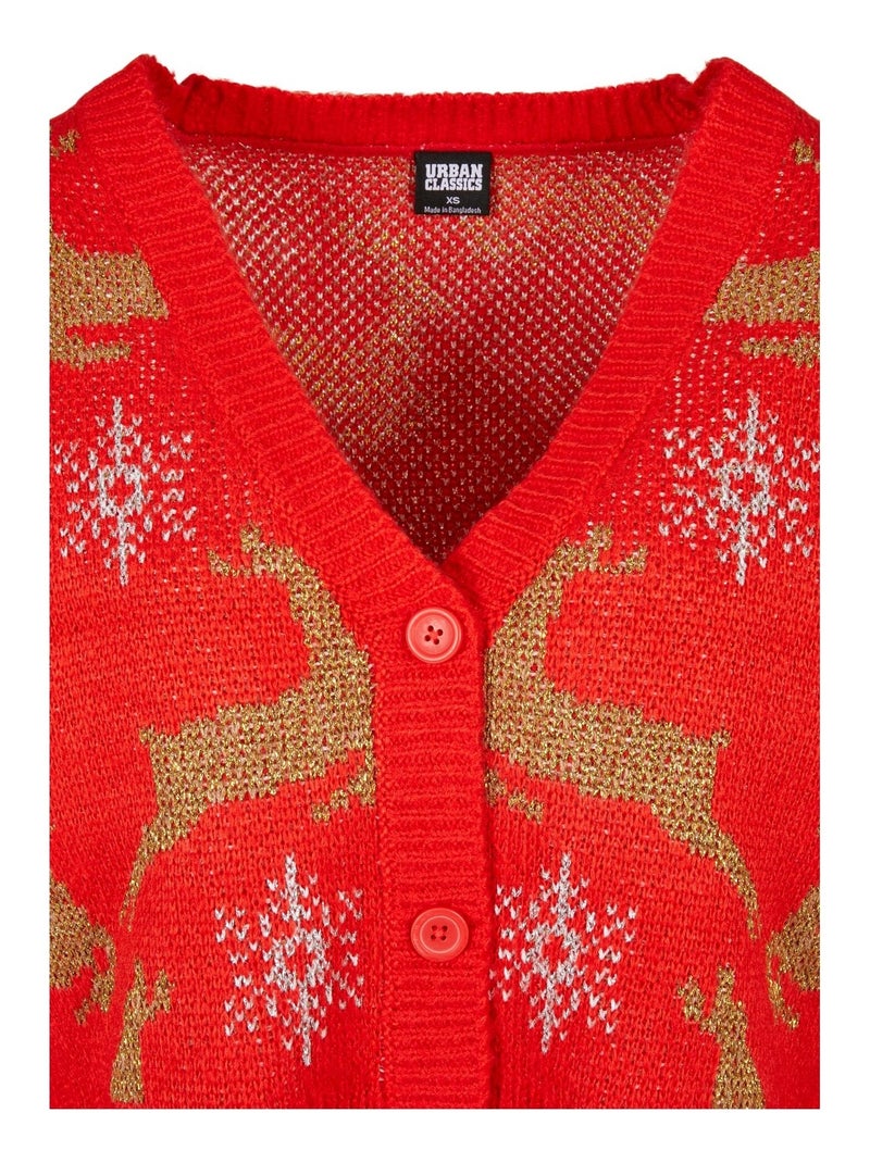 Urban Classics - Cardigan manches longues Noël Rouge - Kiabi