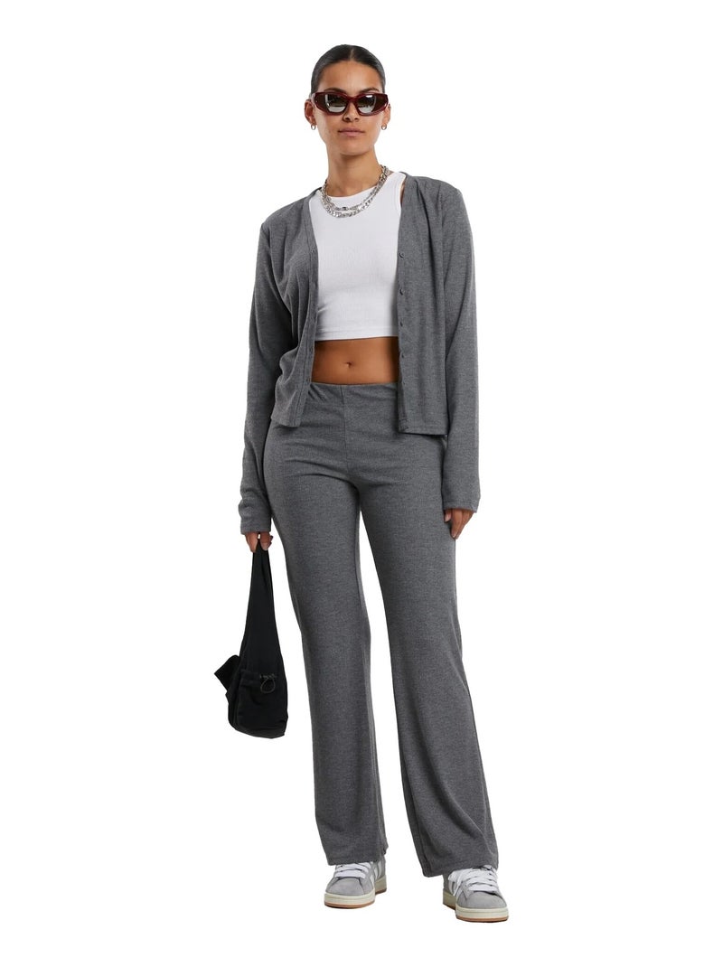 Urban Classics - Cardigan motif/style Côtelé Gris foncé - Kiabi