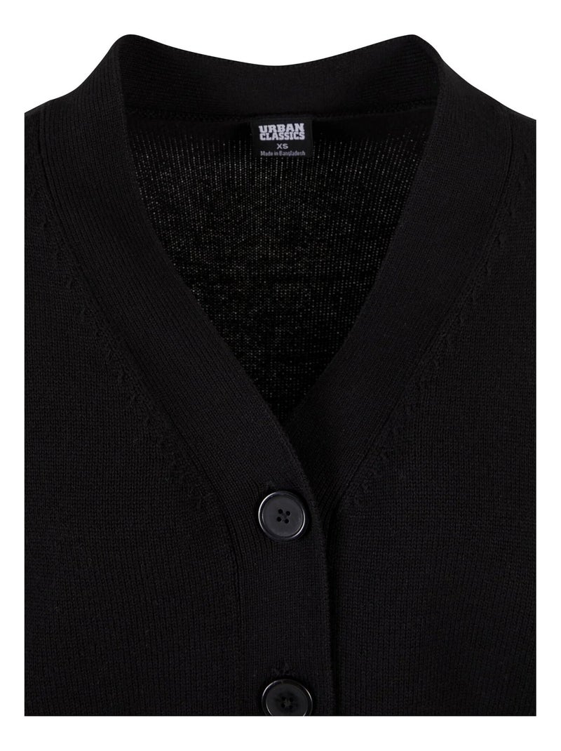 Urban Classics - Cardigan motif/style Côtelé Noir - Kiabi