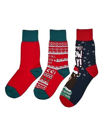 Urban Classics - Chaussettes Noël motif/style Chien