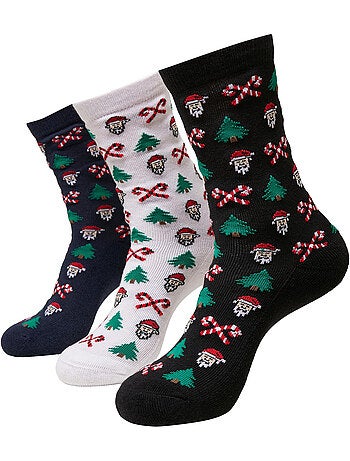 Urban Classics - Chaussettes Noël motif/style Père Noël grincheux