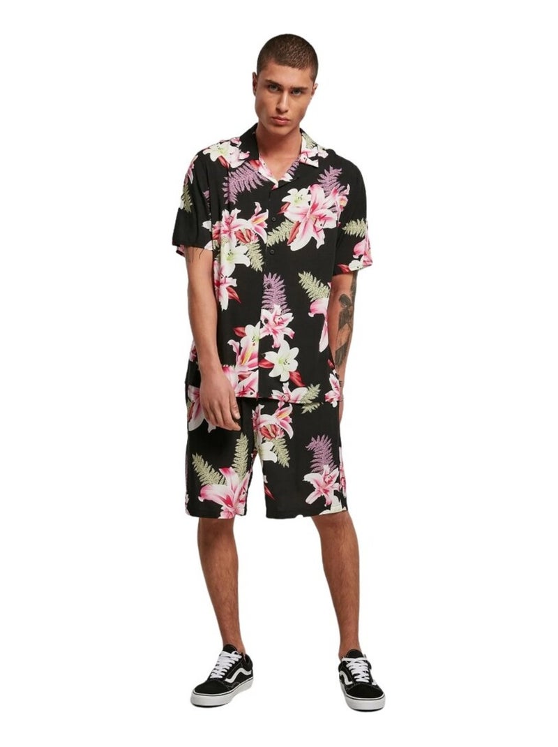 Urban Classics - Chemise de vacances Gris Rose foncé Noir - Kiabi