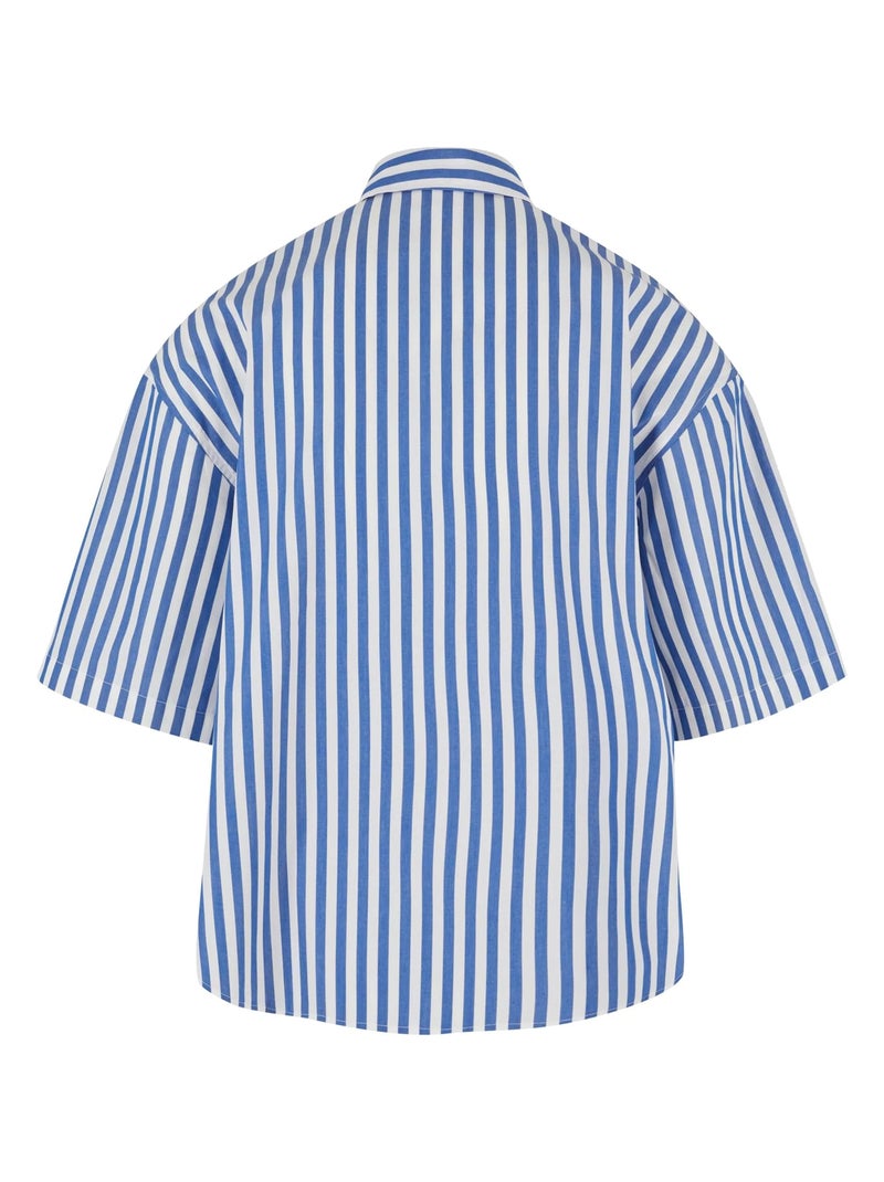 Urban Classics - Chemise manches courtes été motif/style rayé Blanc Bleu - Kiabi