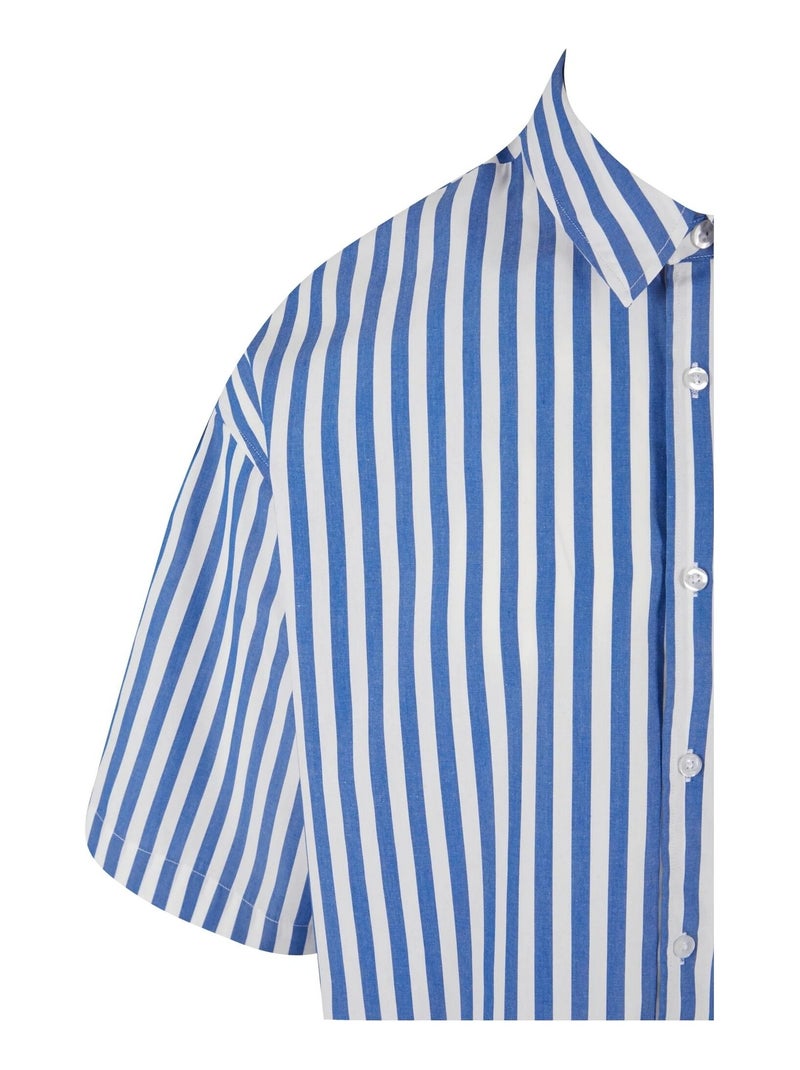 Urban Classics - Chemise manches courtes été motif/style rayé Blanc Bleu - Kiabi