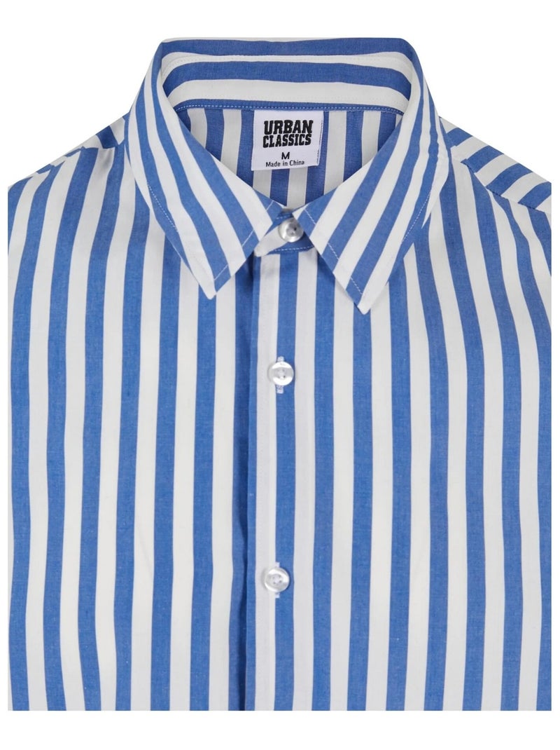 Urban Classics - Chemise manches courtes été motif/style rayé Blanc Bleu - Kiabi