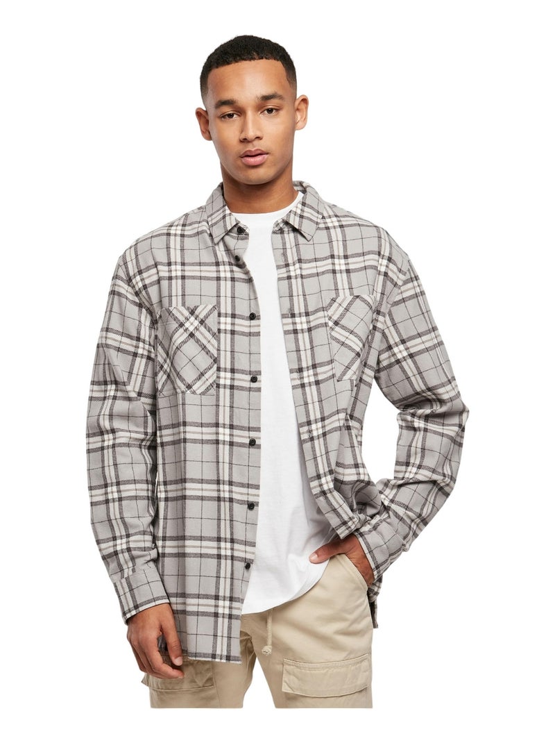 Urban Classics - Chemise motif/style à carreaux Gris Noir - Kiabi