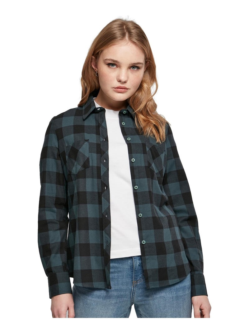 Urban Classics - Chemisier motif/style à carreaux Bleu turquoise - Kiabi