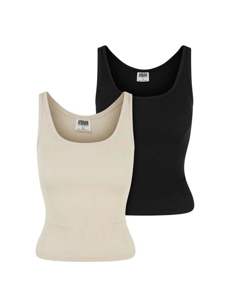 Urban Classics - Débardeurs BASIC Blanc Noir Blanc - Kiabi