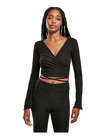 Urban Classics - Haut court manches longues motif/style Côtelé