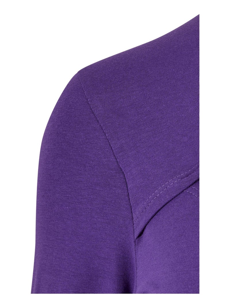 Urban Classics - Haut manches longues motif/style Découpé Violet - Kiabi