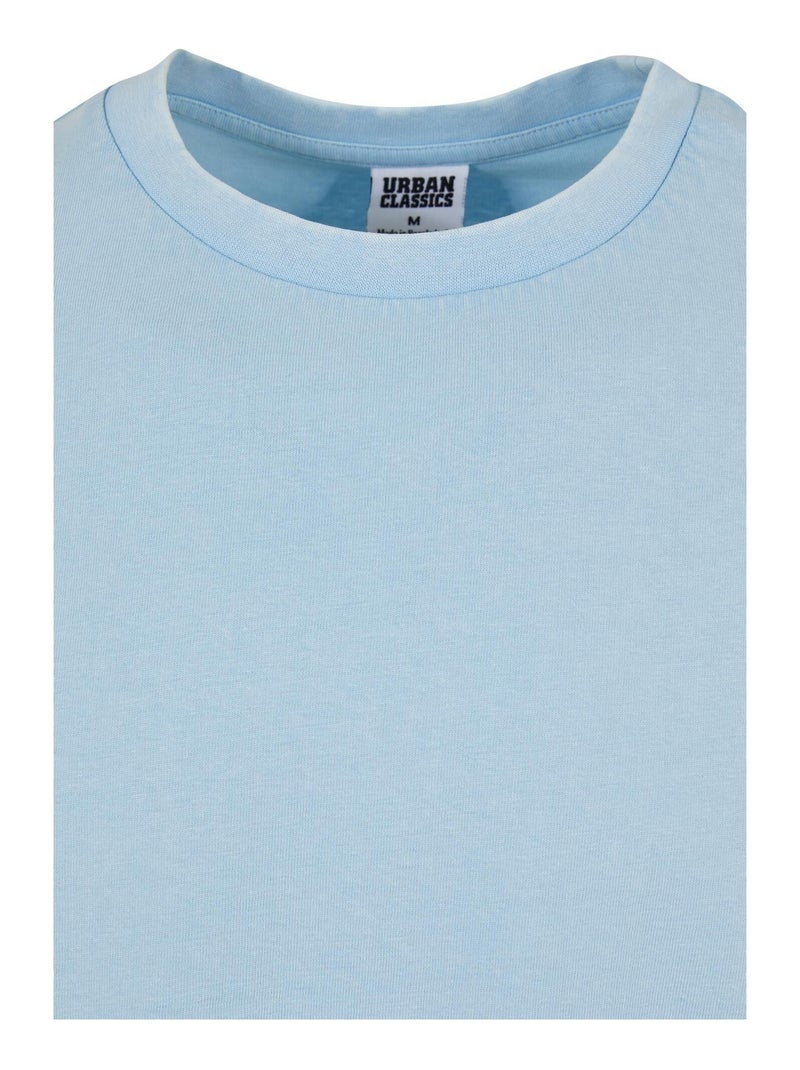 Urban Classics - Haut manches longues motif/style délavé à l'acide Bleu ciel - Kiabi
