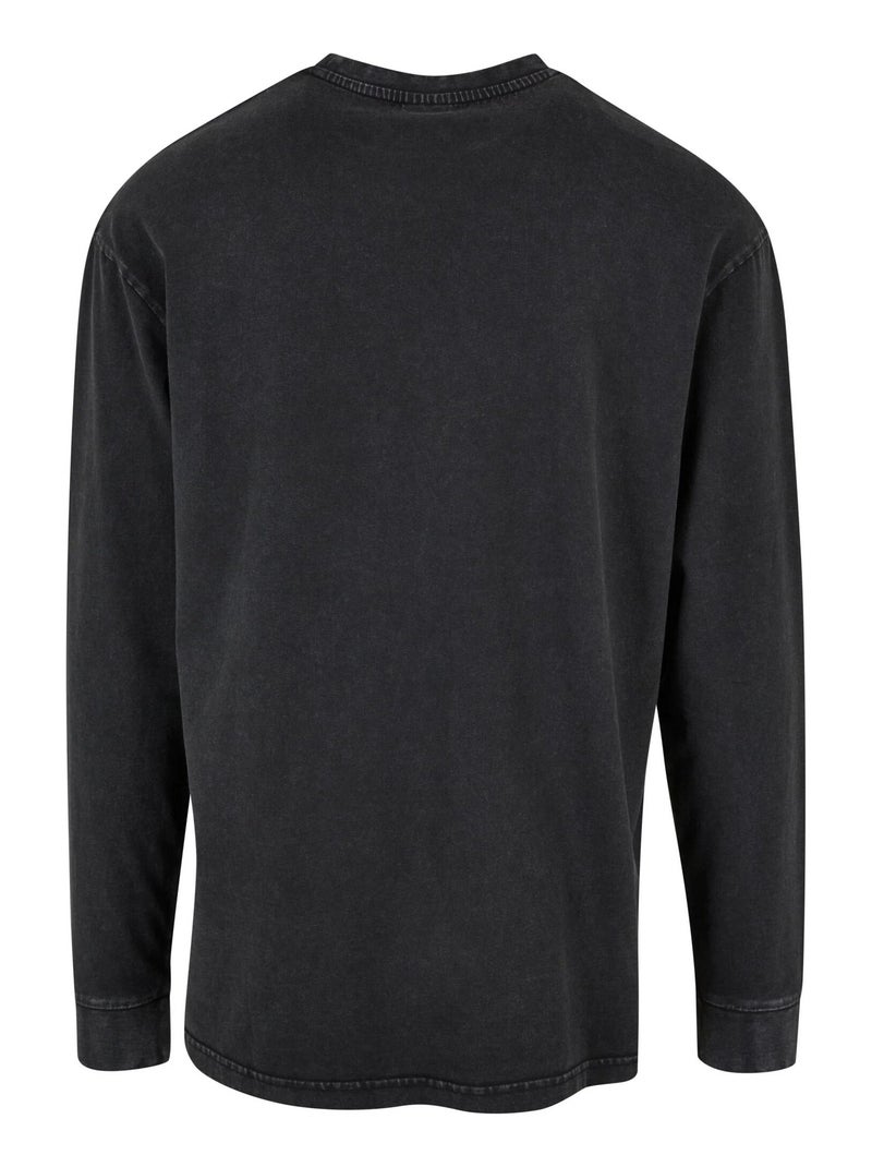Urban Classics - Haut manches longues motif/style délavé à l'acide Noir - Kiabi