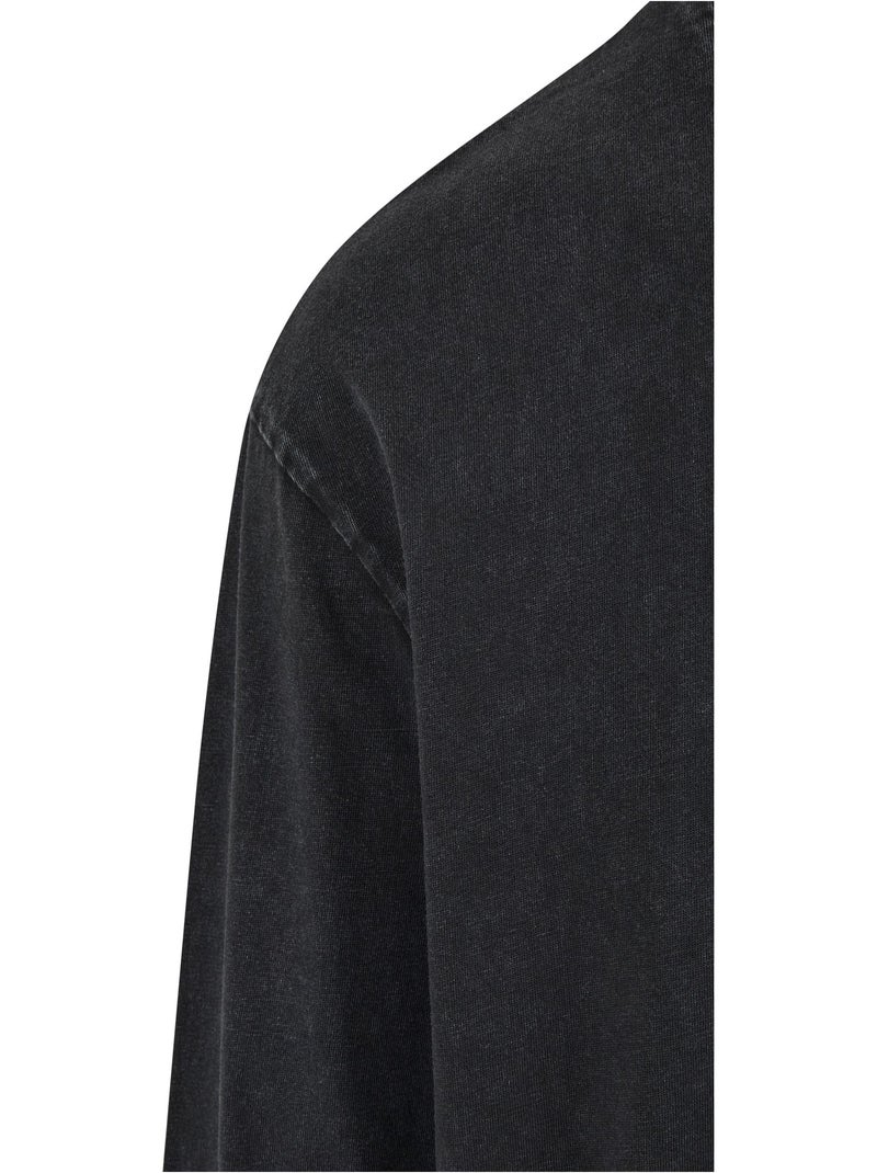 Urban Classics - Haut manches longues motif/style délavé à l'acide Noir - Kiabi