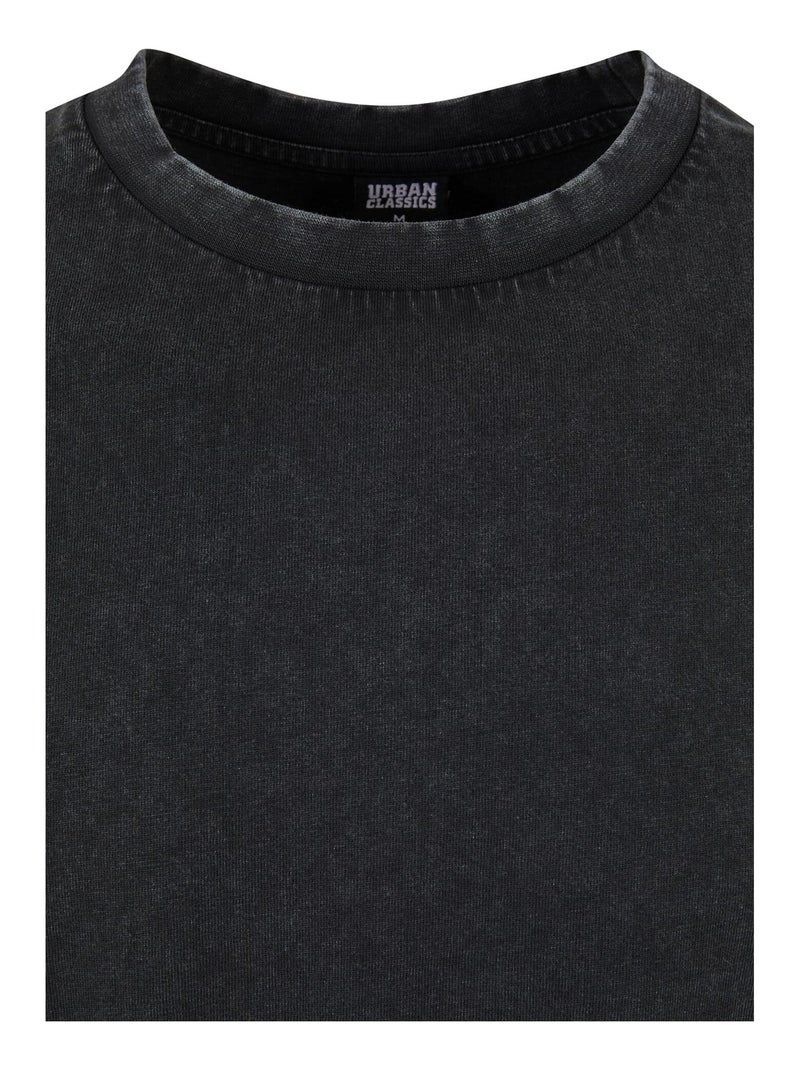 Urban Classics - Haut manches longues motif/style délavé à l'acide Noir - Kiabi