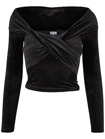 Urban Classics - Haut manches longues motif/style Épaules dénudées