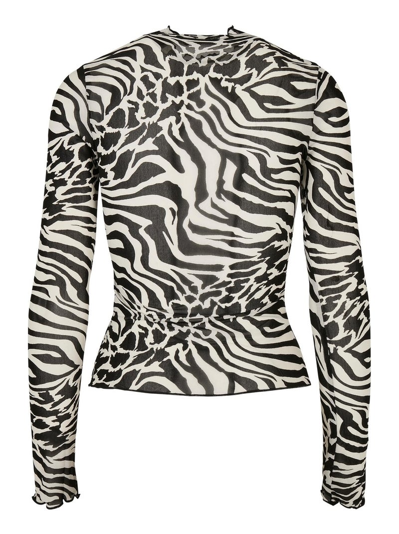 Urban Classics - Haut manches longues motif/style imprimé intégral Blanc Noir - Kiabi