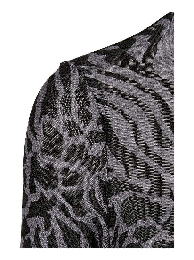 Urban Classics - Haut manches longues motif/style imprimé intégral Bleu marine - Kiabi