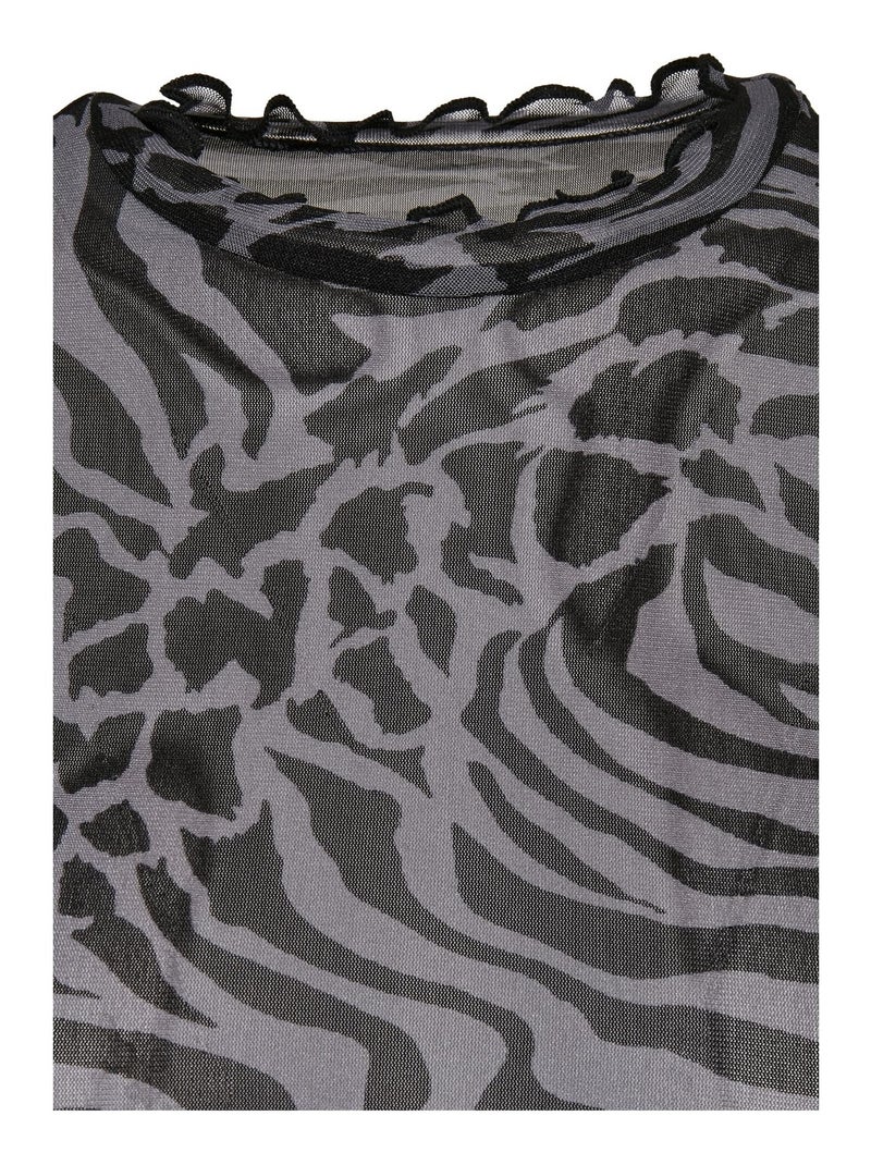 Urban Classics - Haut manches longues motif/style imprimé intégral Bleu marine - Kiabi