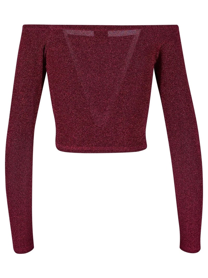Urban Classics - Haut manches longues motif/style Paillettes Bordeaux - Kiabi