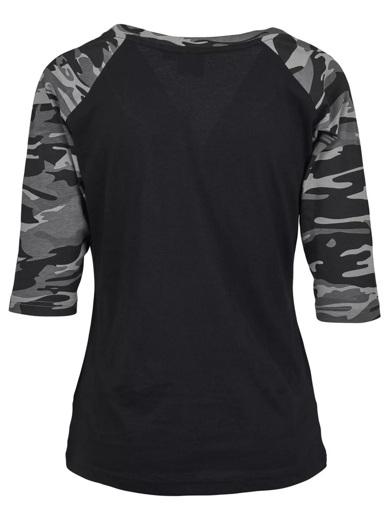Urban Classics - Haut manches ¾ motif/style Contrasté gris anthracite - Kiabi