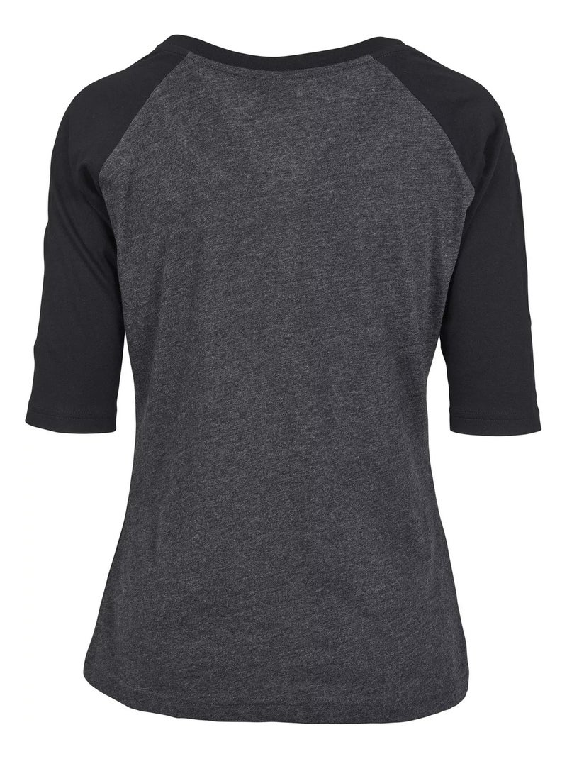 Urban Classics - Haut manches ¾ motif/style Contrasté Gris Gris anthracite - Kiabi