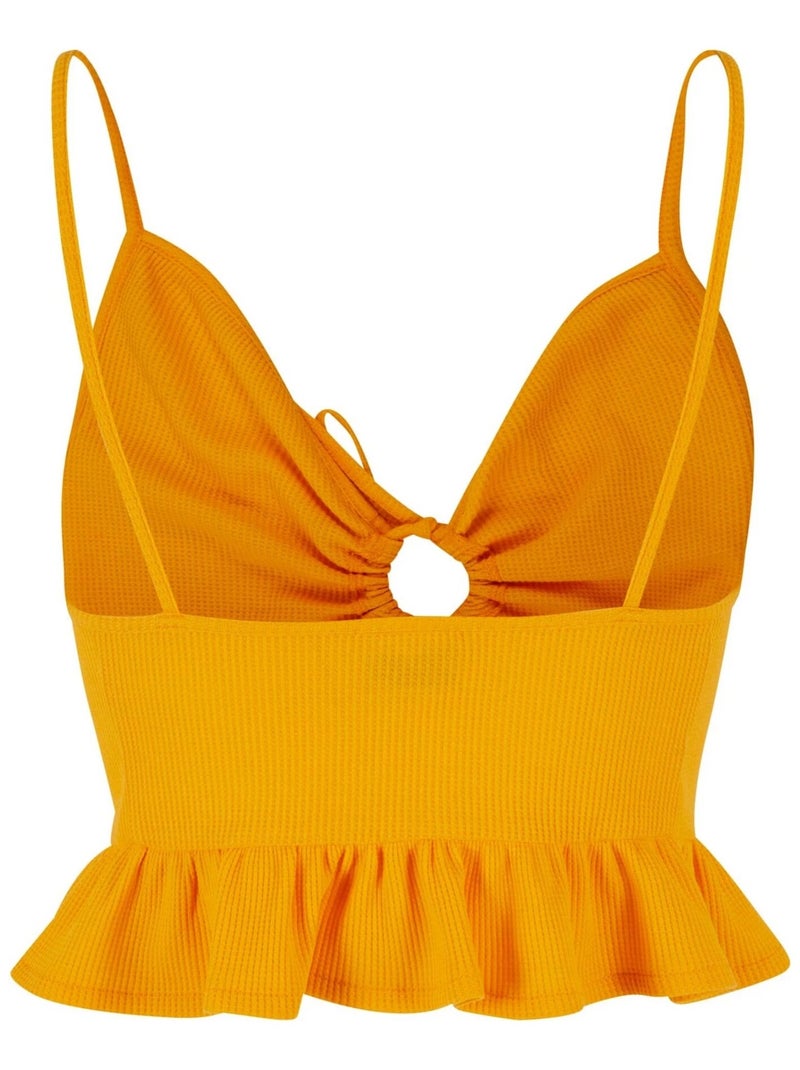 Urban Classics - Haut motif/style Volanté Jaune paille - Kiabi