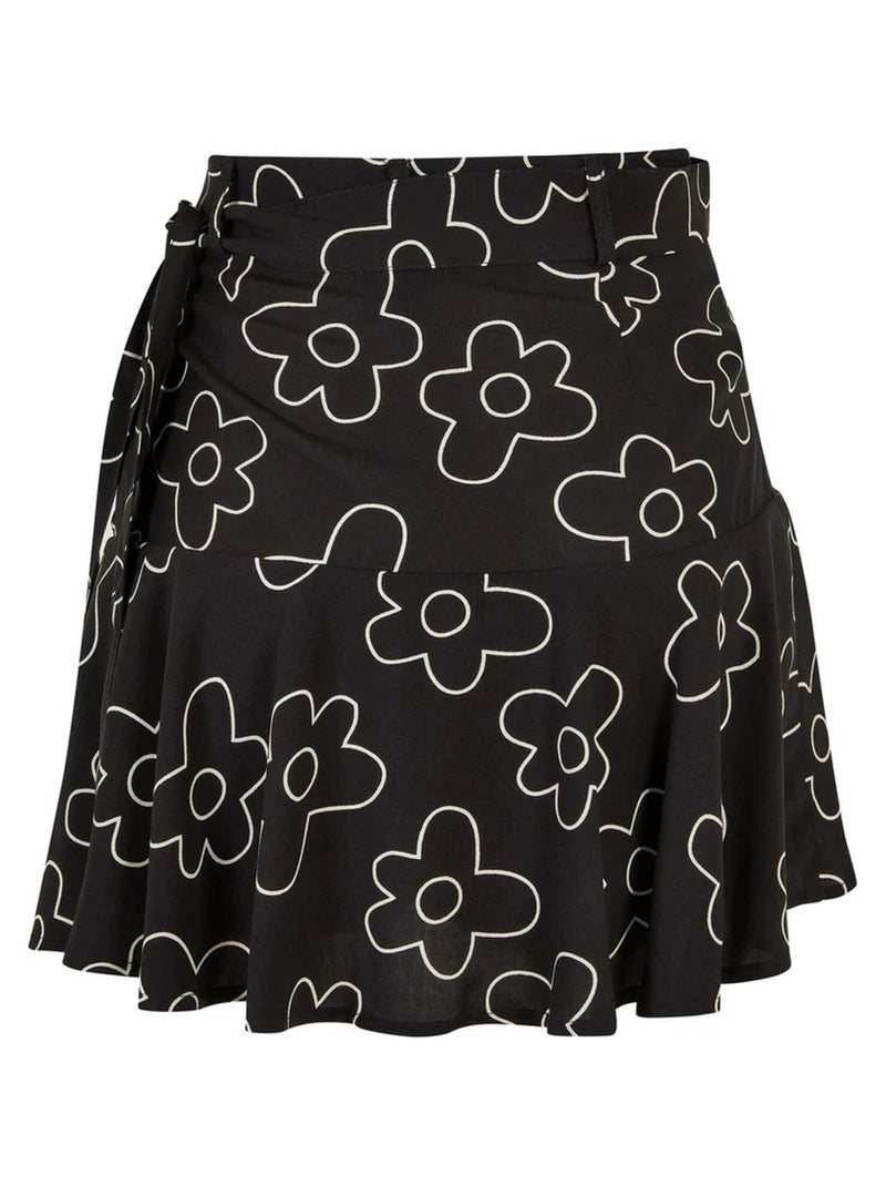 Urban Classics - Jupe-short motif/style Fleur Noir - Kiabi