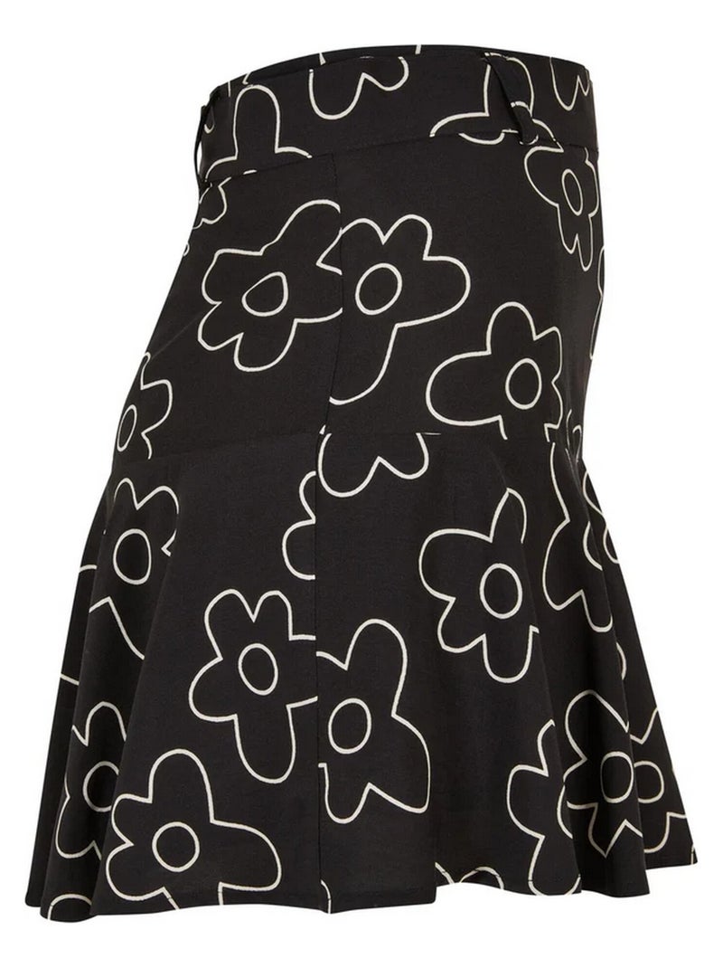 Urban Classics - Jupe-short motif/style Fleur Noir - Kiabi