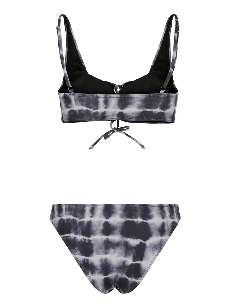 Urban Classics - Maillot de bain 2 pièces motif/style tie-dye Noir Blanc - Kiabi
