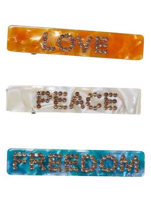 Urban Classics - Pince à cheveux LOVE PEACE FREEDOM - Kiabi