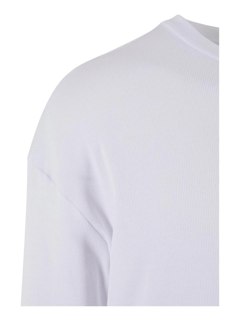 Urban Classics - Pull manches longues motif/style Côtelé Blanc - Kiabi