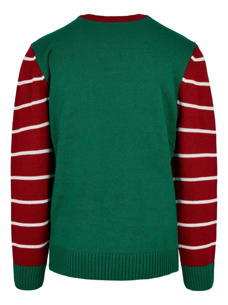 Urban Classics - Pull Noël motif/style poster 'Wanted' Vert - Kiabi