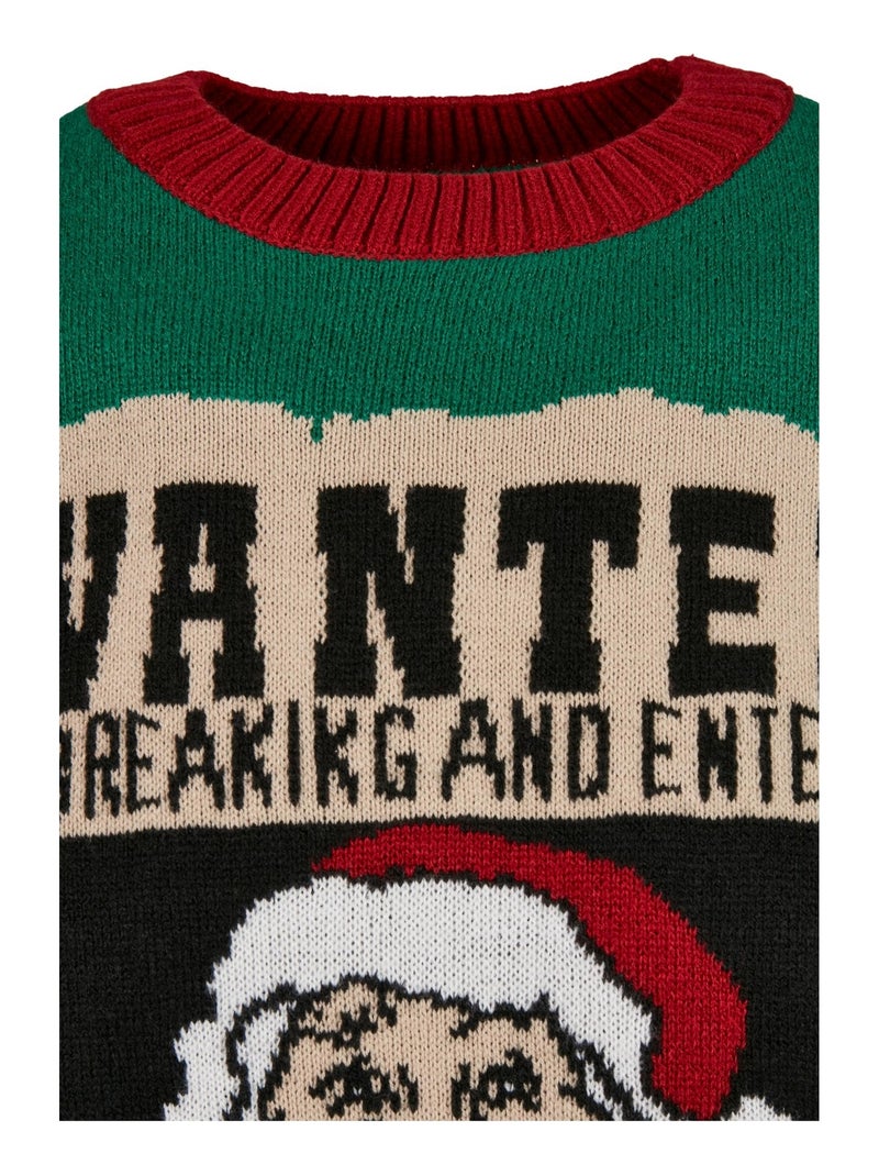 Urban Classics - Pull Noël motif/style poster 'Wanted' Vert - Kiabi