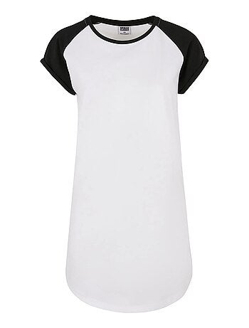 Urban Classics - Robe t-shirt manches raglan motif/style Détail contrasté