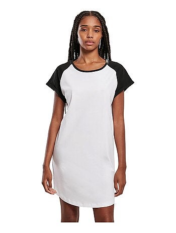 Urban Classics - Robe t-shirt manches raglan motif/style Détail contrasté