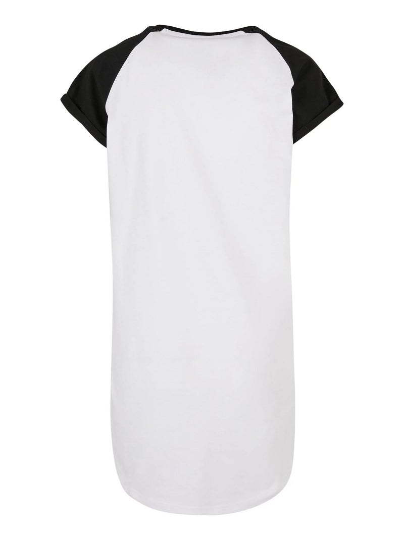 Urban Classics - Robe t-shirt manches raglan motif/style Détail contrasté Blanc Noir - Kiabi