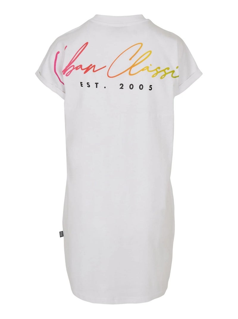 Urban Classics - Robe t-shirt motif/style arc-en-ciel Blanc - Kiabi
