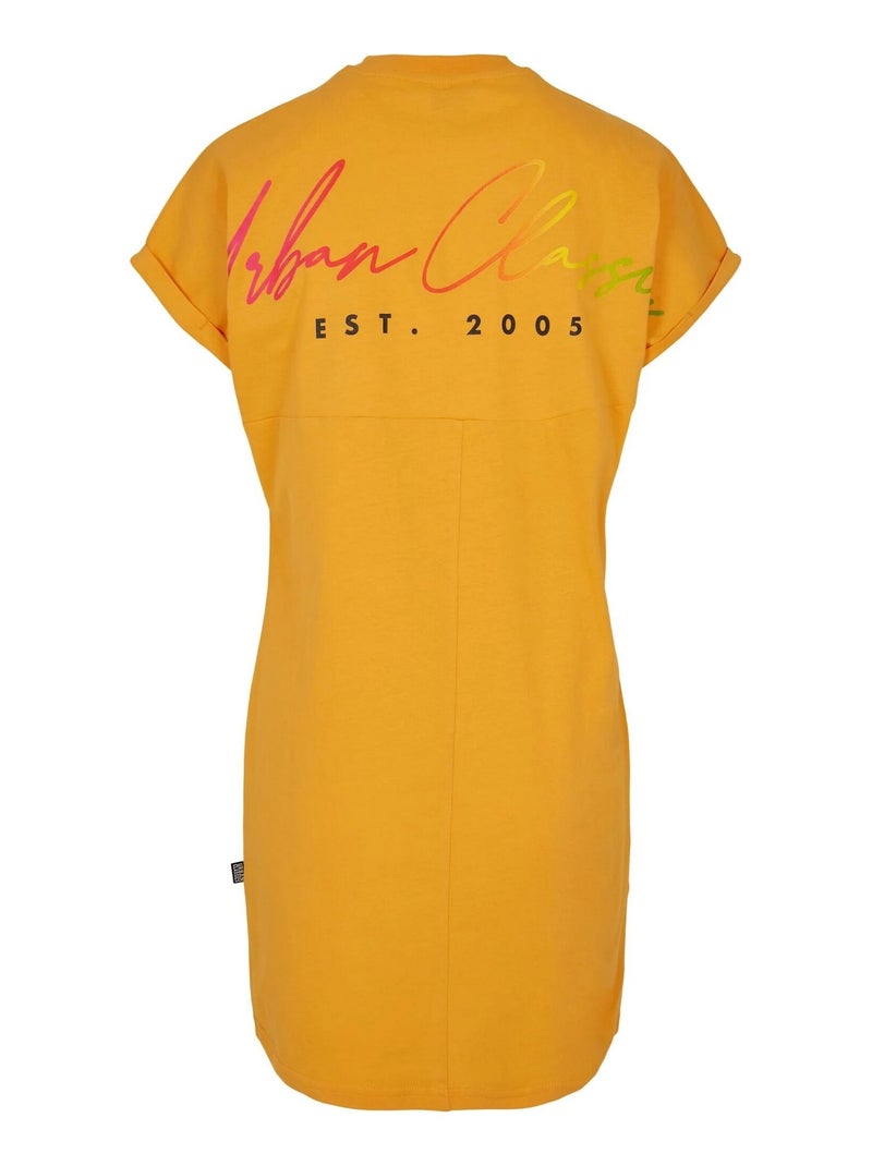 Urban Classics - Robe t-shirt motif/style arc-en-ciel Jaune paille - Kiabi