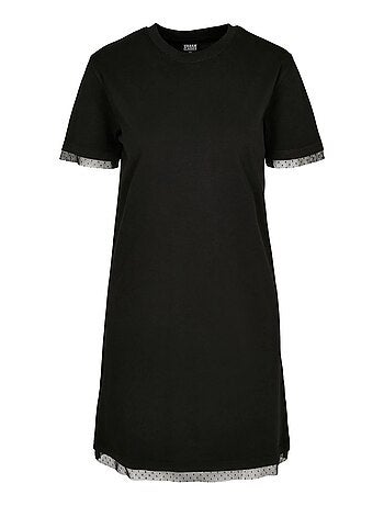 Urban Classics - Robe t-shirt motif/style Lacets